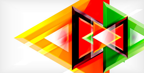 Glossy shiny triangles background