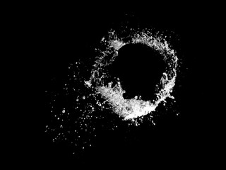 Water splashing isolated on a black background