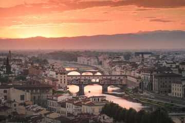 Panorama of Florence at sunset