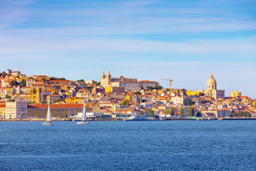 Naklejka na ściany i meble Lisbon, Portugal skyline on the Tagus River