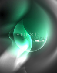 Shiny metallic neon waves vector design