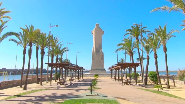 Main access to Punta del Sebo Beach in Huelva Spain