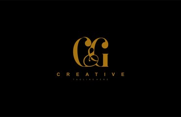 Initial C & G Letter Monogram Minimalism Luxury Monogram Logotype