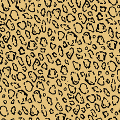 Leopard seamless texture, imitation. Vector leopard skin repeat pattern.