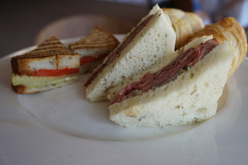 healthy sandwich lunch with friends.