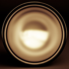 Beautiful festive gift wrap, inside golden on a black background. 3d illustration, 3d rendering.