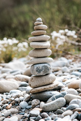Fototapeta na wymiar stone balance and meditation 