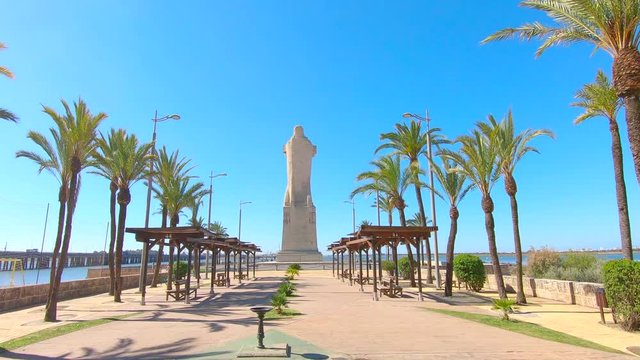 Main access to Punta del Sebo Beach in Huelva Spain