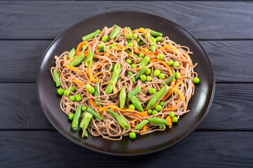 Soba noodles salad