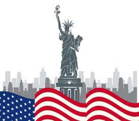 USA liberty statue NY city