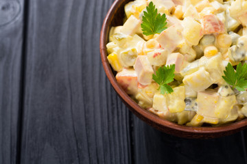 Traditional Mayonnaise Russian salad olivier