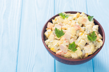 Traditional Mayonnaise Russian salad olivier
