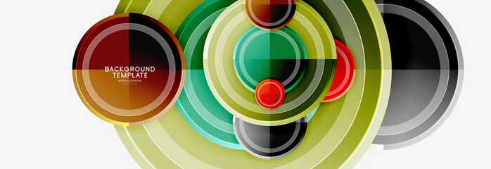 Fototapeta premium Circle geometric abstract background template for web banner, business presentation, branding, wallpaper