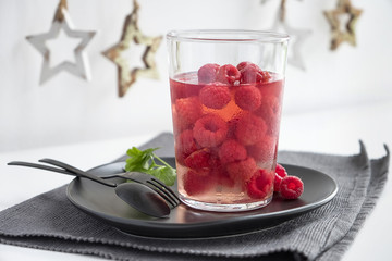 Rose wine jelly. Pink wine in culinary.