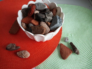  stones in a flower pot