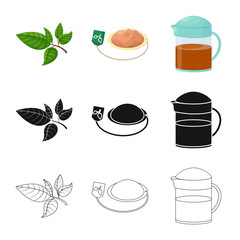 Vector illustration of healthy and floral  symbol. Set of healthy and gradient stock symbol for web.