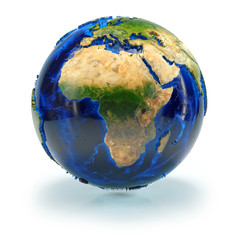 3D Globe of the earth with high resolution terrain maps