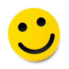 Modern yellow laughing happy smile. Friendship concept.