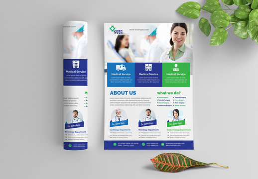 Colorful Medical Flyer Layout with Service Details