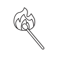 burning match icon- vector illustration