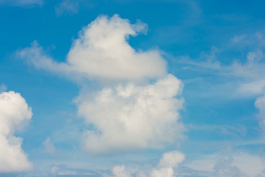 Beautiful white fluffy cloud blue sky © themorningglory