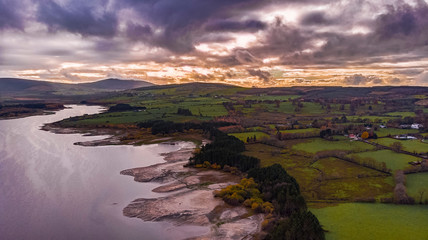 Wicklow mountains Ireland ,Dji drone ,aerial view  