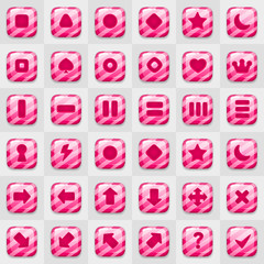 Game match icon. Square shape set in different colors.