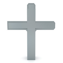 3D Rendering of a silver cross