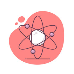 Science atom vector icon in monoline style illustration