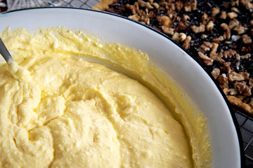 Home made butter cream for cake. Cream for a cake