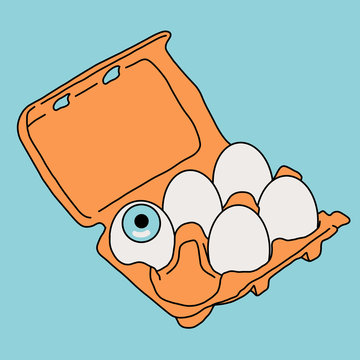 Egg carton with an eye