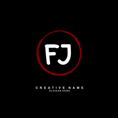 F J FJ Initial logo template vector. Letter logo concept