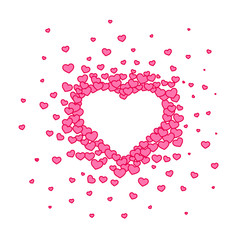 Pink hearted background with a Valentines Day.