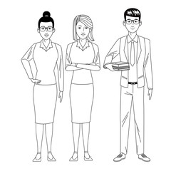 business people avatar black and white