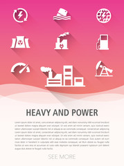HEAVY AND POWER ICON SET