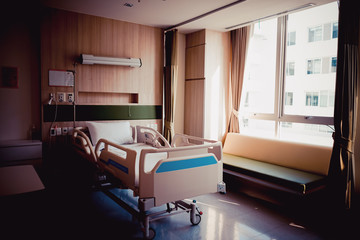 The patient room looks horrible in the hospital.