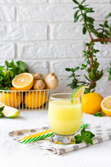 Ginger Mint Lemonade with Lime