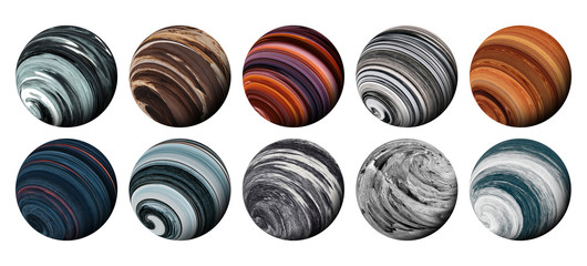 Fantasy planets in the solar system. A collection of planets on galaxy.