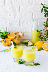 Ginger Mint Lemonade with Lime