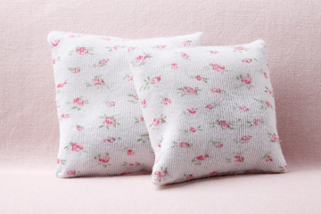 Two soft pillows with little flower pattern