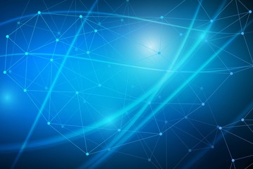 Big Data Visualization Background. Modern futuristic virtual abstract background. Science network pattern, connecting lines and dots. Global network connection vector.