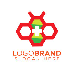 Fototapeta premium Medical Bee Logo Icon Vector