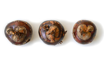 Chinese water chestnut on white background - isolated