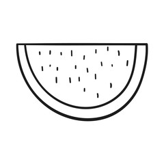 Drawn outlined icon of a slice of watermelon