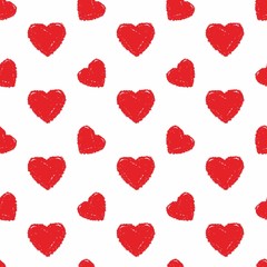 Seamless vector pattern grunge post stamp heart