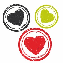 Vector illustrarion grunge post stamp sign icon heart