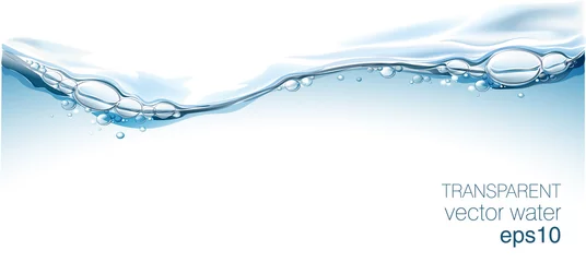 Water vector wave transparent surface with bubbles of air © JL-art