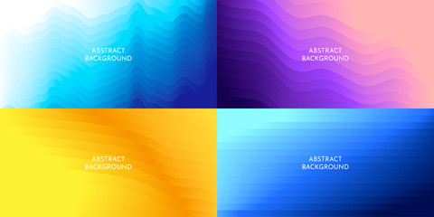 Abstract vector background. Minimalistic colored gradient lines. Set of wallpapers 