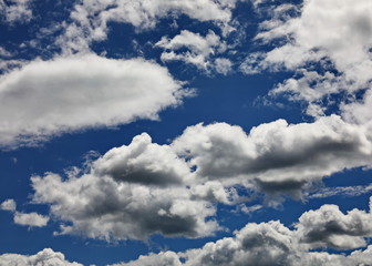 Naklejka na ściany i meble Blue sky with white cloud background and texture