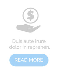 Finance and business assets vector, hand with dollar American currency savings and profit from successful project, commercial gain website with text